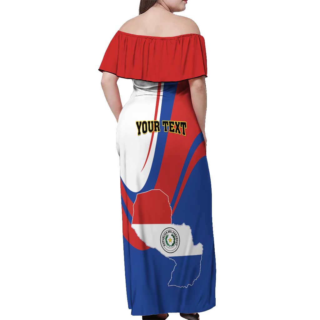 Personalized Paraguay Independence Day 2025 Off Shoulder Maxi Dress Passiflora Paz y justicia