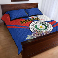 Paraguay Independence Day 2025 Quilt Bed Set Passiflora Paz y justicia