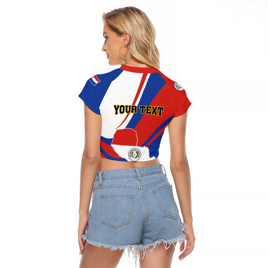 Personalized Paraguay Independence Day 2025 Raglan Cropped T Shirt Passiflora Paz y justicia