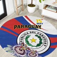 Paraguay Independence Day 2025 Round Carpet Passiflora Paz y justicia