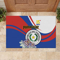 Paraguay Independence Day 2025 Rubber Doormat Passiflora Paz y justicia