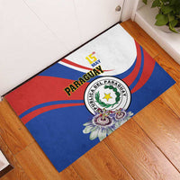 Paraguay Independence Day 2025 Rubber Doormat Passiflora Paz y justicia