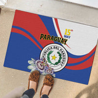 Paraguay Independence Day 2025 Rubber Doormat Passiflora Paz y justicia