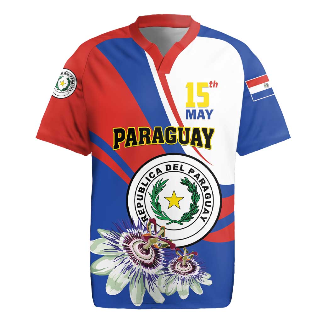 Personalized Paraguay Independence Day 2025 Rugby Jersey Passiflora Paz y justicia