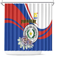 Paraguay Independence Day 2025 Shower Curtain Passiflora Paz y justicia