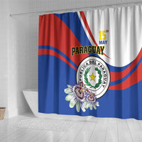 Paraguay Independence Day 2025 Shower Curtain Passiflora Paz y justicia