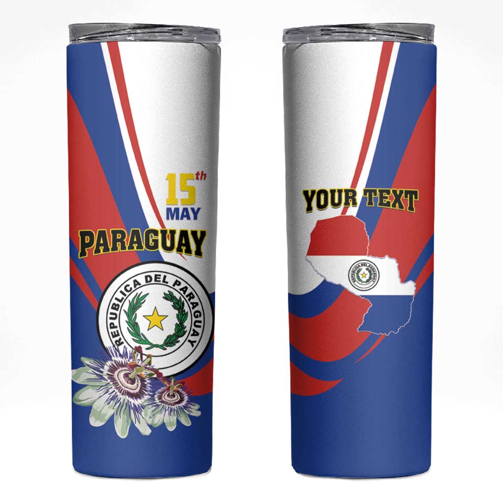 Personalized Paraguay Independence Day 2025 Skinny Tumbler Passiflora Paz y justicia