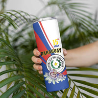 Personalized Paraguay Independence Day 2025 Skinny Tumbler Passiflora Paz y justicia
