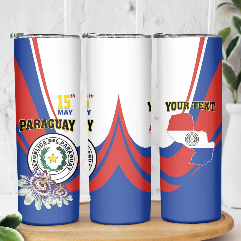 Personalized Paraguay Independence Day 2025 Skinny Tumbler Passiflora Paz y justicia