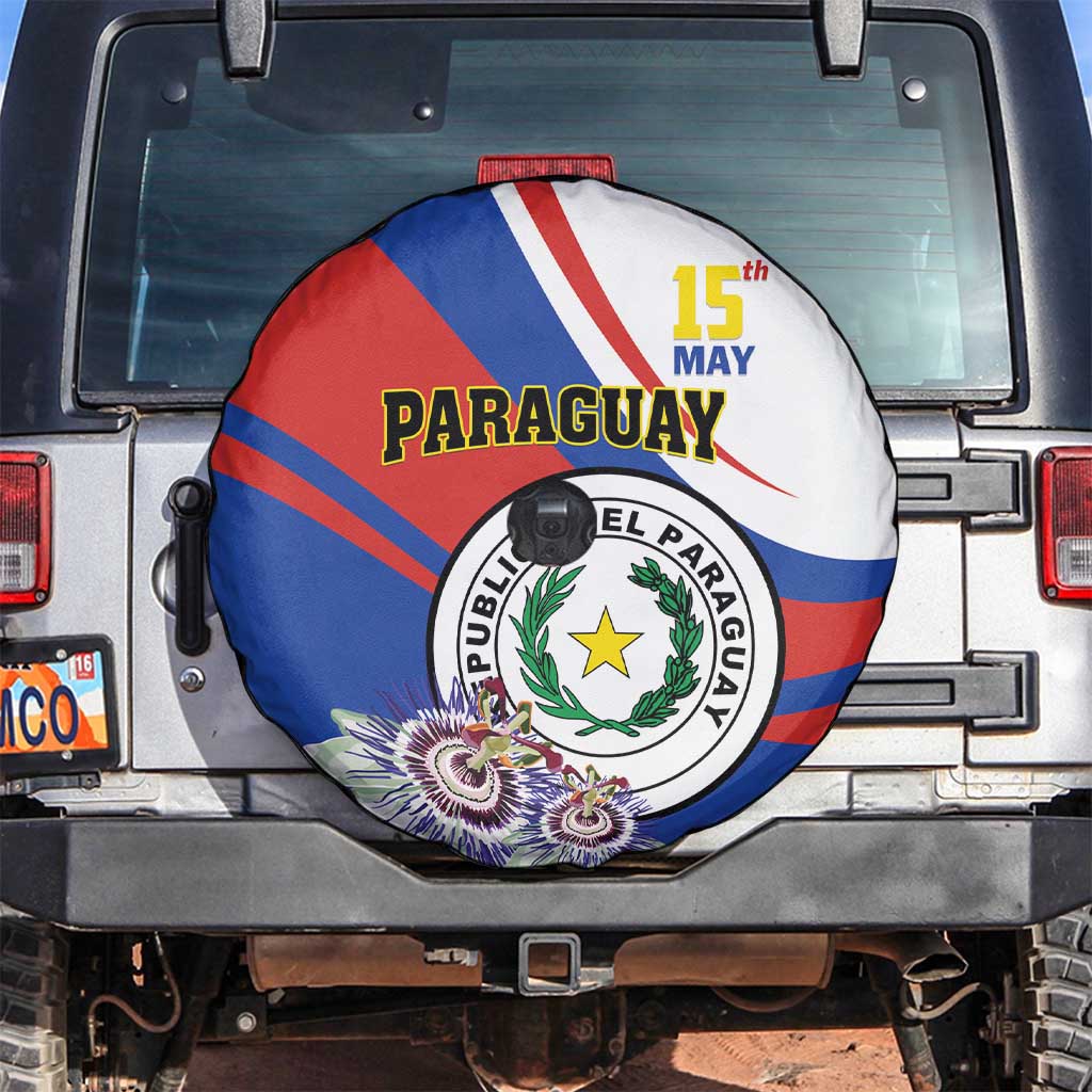 Paraguay Independence Day 2025 Spare Tire Cover Passiflora Paz y justicia