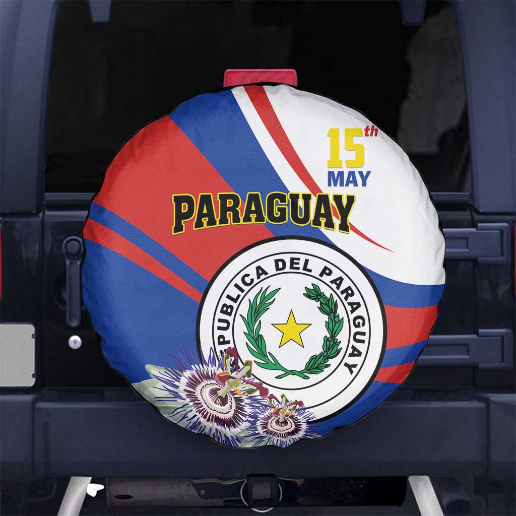 Paraguay Independence Day 2025 Spare Tire Cover Passiflora Paz y justicia