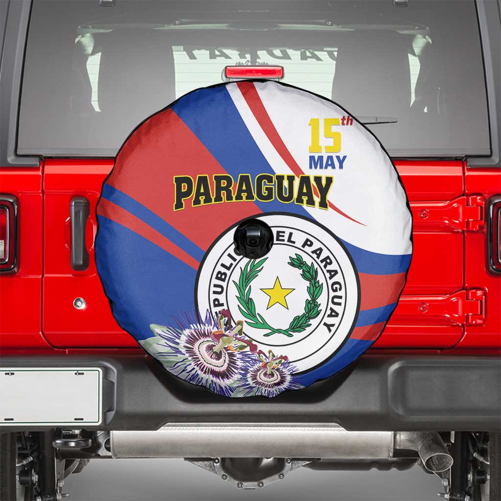 Paraguay Independence Day 2025 Spare Tire Cover Passiflora Paz y justicia