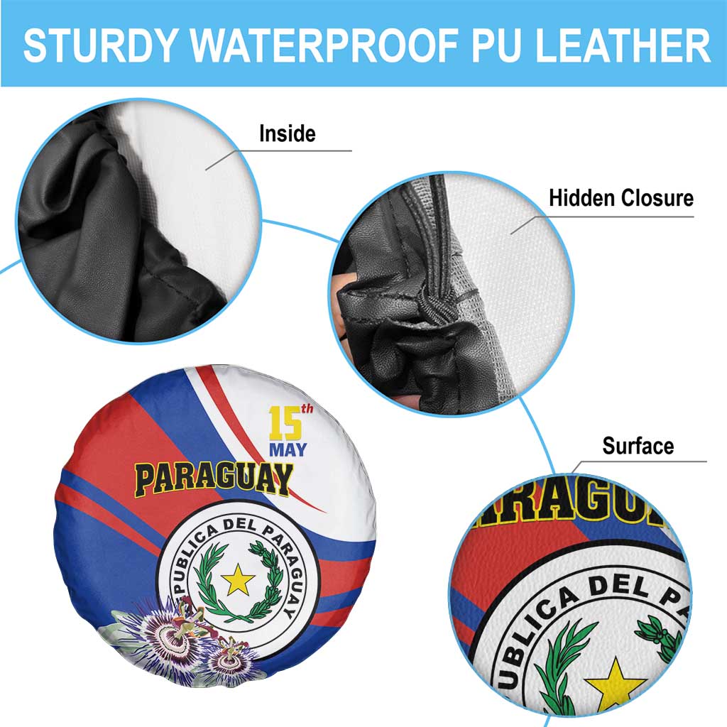 Paraguay Independence Day 2025 Spare Tire Cover Passiflora Paz y justicia