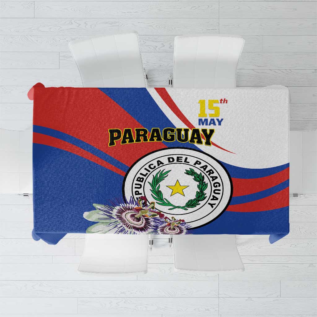Paraguay Independence Day 2025 Tablecloth Passiflora Paz y justicia