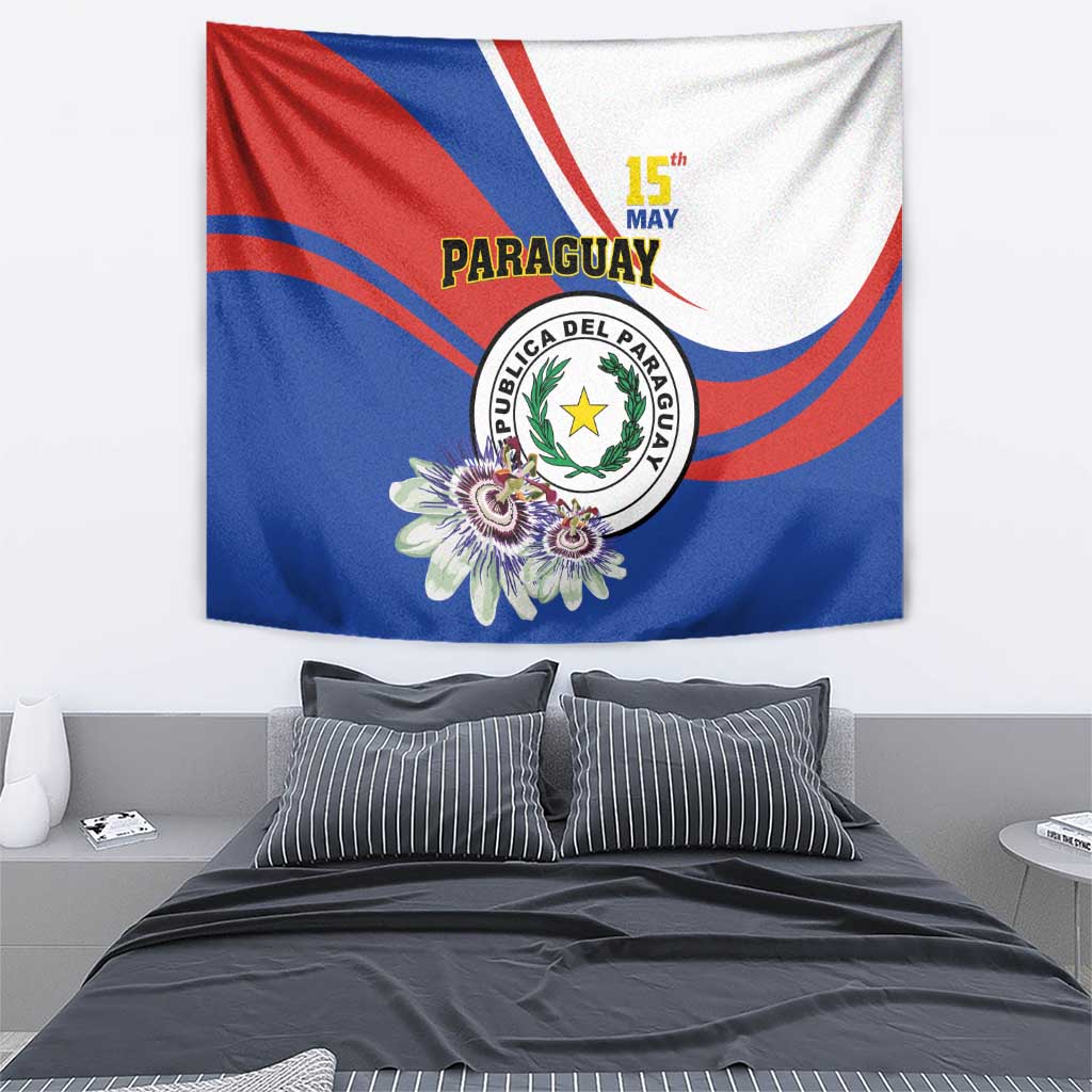 Paraguay Independence Day 2025 Tapestry Passiflora Paz y justicia