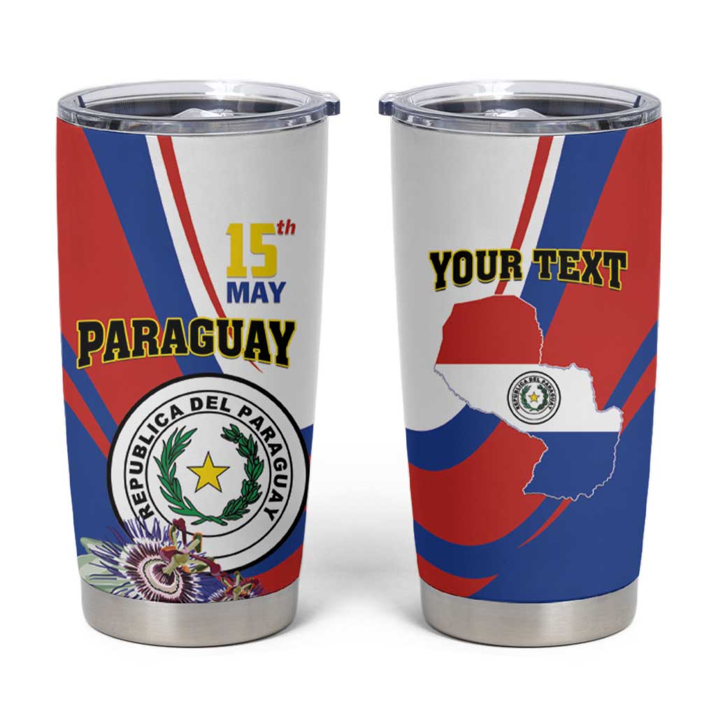 Personalized Paraguay Independence Day 2025 Tumbler Cup Passiflora Paz y justicia