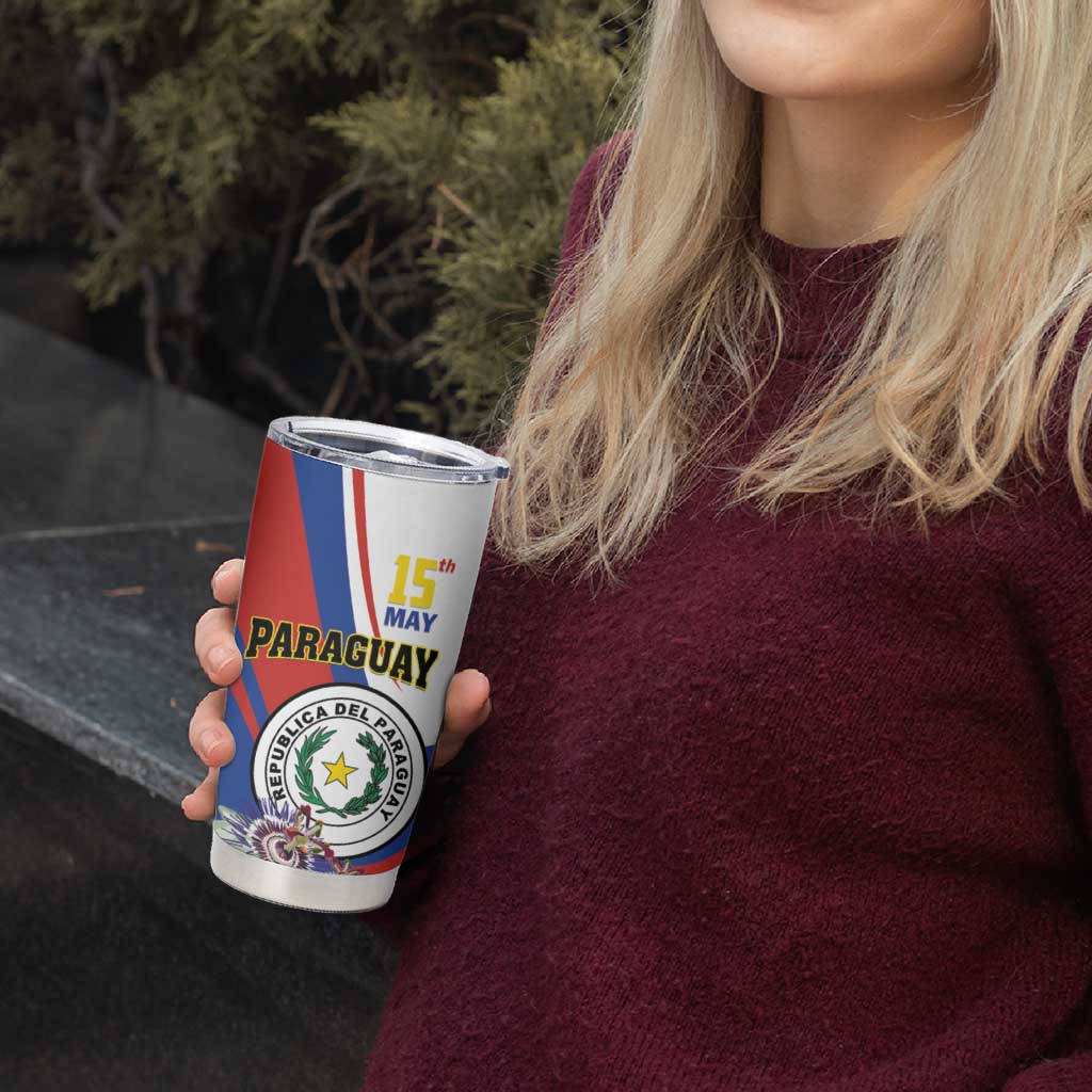 Personalized Paraguay Independence Day 2025 Tumbler Cup Passiflora Paz y justicia