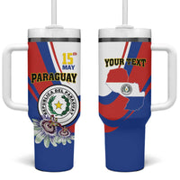 Personalized Paraguay Independence Day 2025 Tumbler With Handle Passiflora Paz y justicia