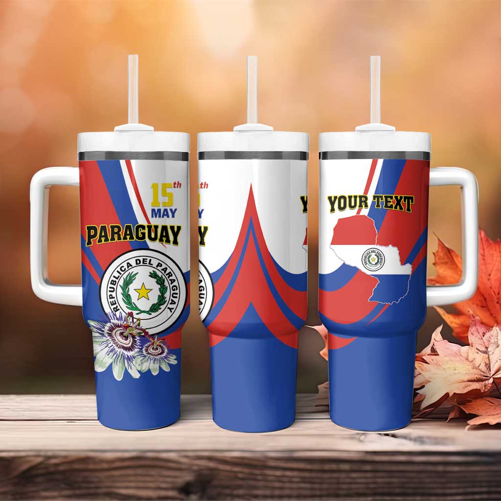 Personalized Paraguay Independence Day 2025 Tumbler With Handle Passiflora Paz y justicia