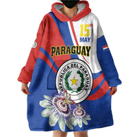 Personalized Paraguay Independence Day 2025 Wearable Blanket Hoodie Passiflora Paz y justicia