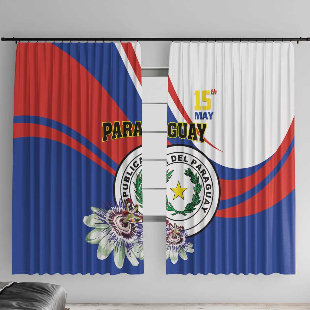 Paraguay Independence Day 2025 Window Curtain Passiflora Paz y justicia
