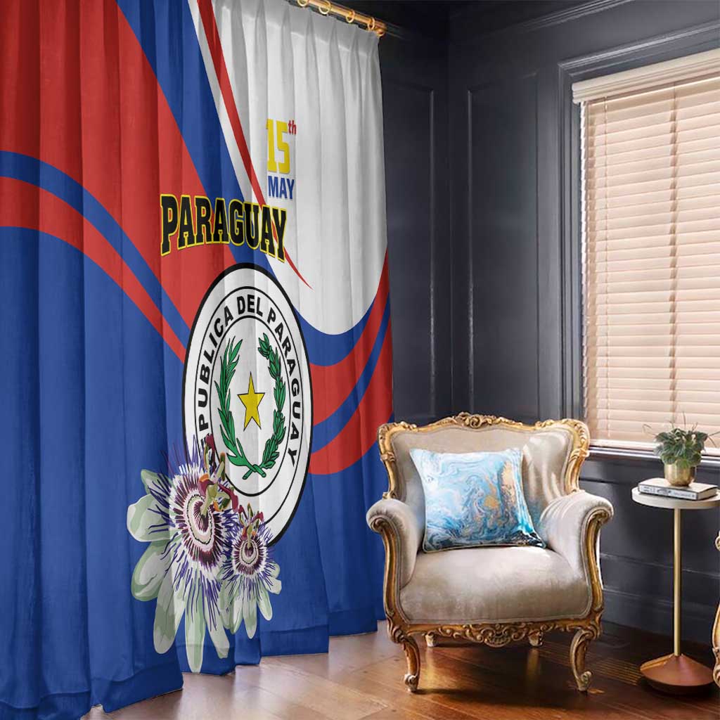 Paraguay Independence Day 2025 Window Curtain Passiflora Paz y justicia