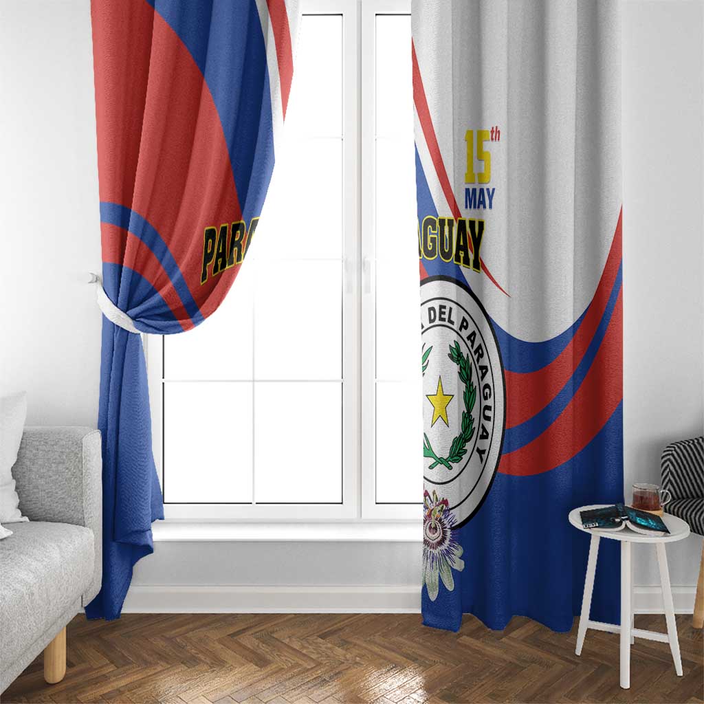 Paraguay Independence Day 2025 Window Curtain Passiflora Paz y justicia