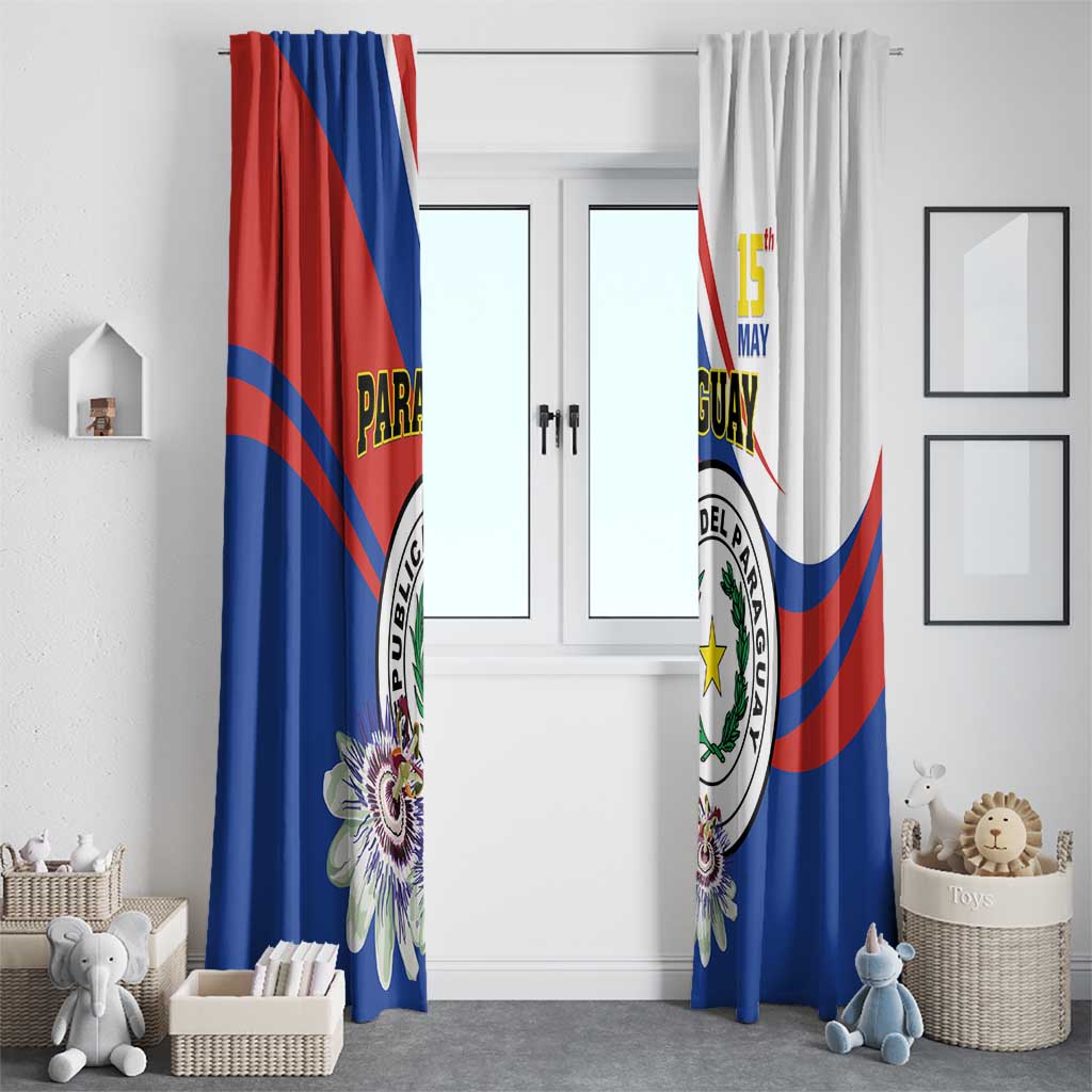 Paraguay Independence Day 2025 Window Curtain Passiflora Paz y justicia