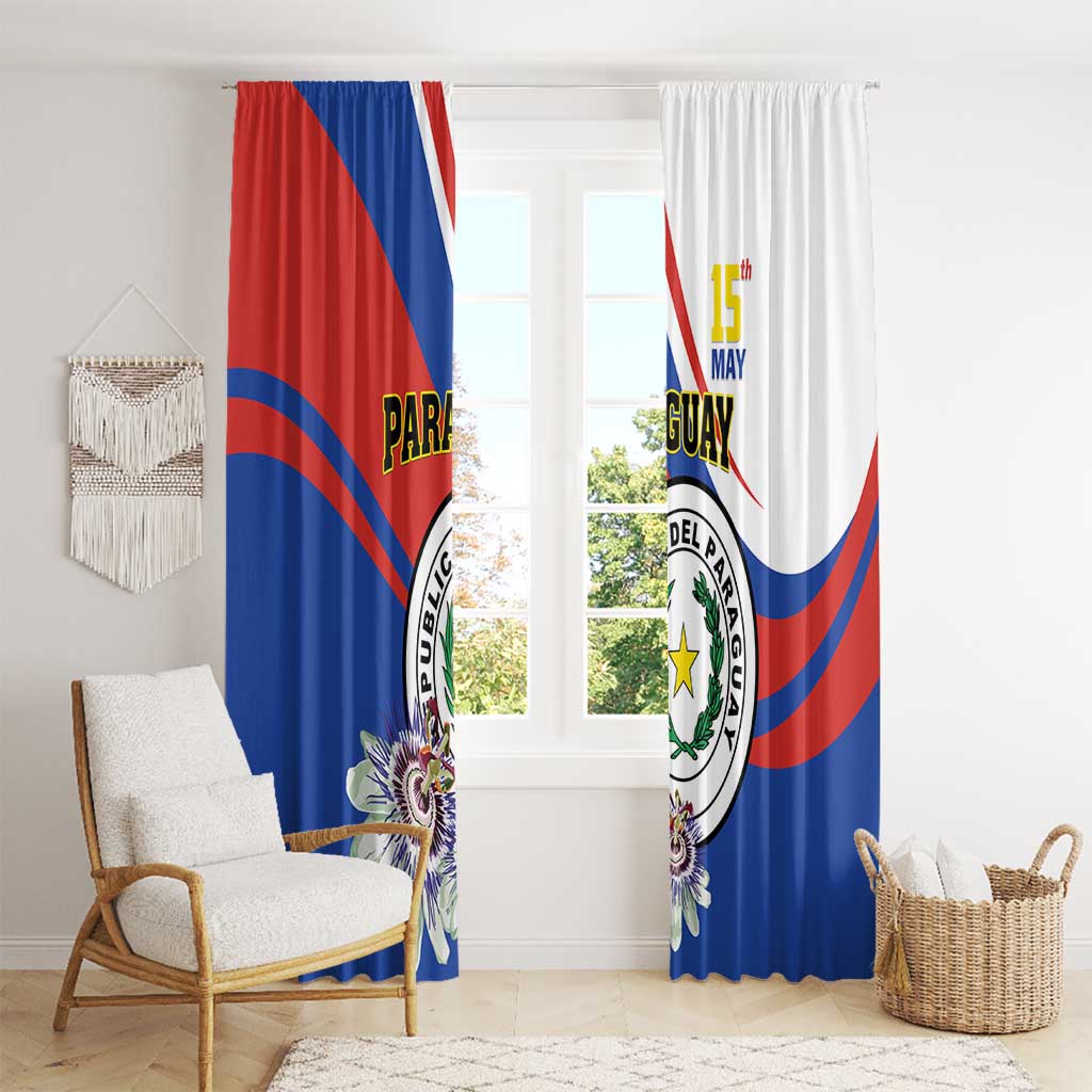 Paraguay Independence Day 2025 Window Curtain Passiflora Paz y justicia