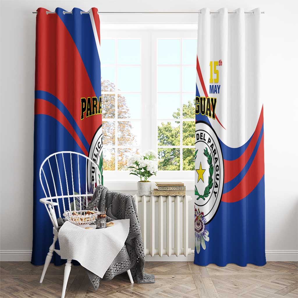 Paraguay Independence Day 2025 Window Curtain Passiflora Paz y justicia