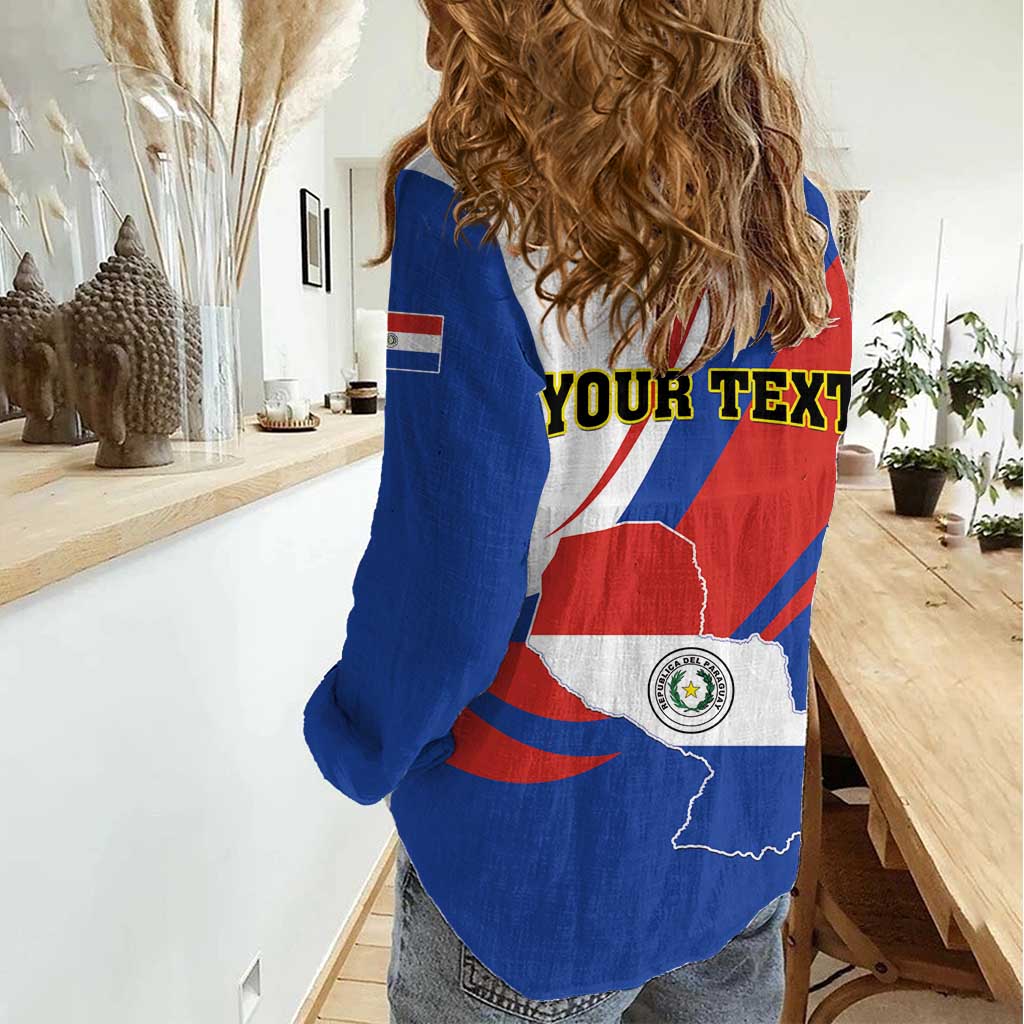 Personalized Paraguay Independence Day 2025 Women Casual Shirt Passiflora Paz y justicia