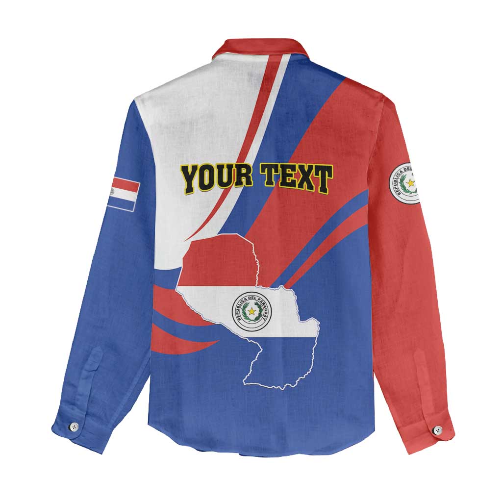 Personalized Paraguay Independence Day 2025 Women Casual Shirt Passiflora Paz y justicia