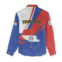 Personalized Paraguay Independence Day 2025 Women Casual Shirt Passiflora Paz y justicia