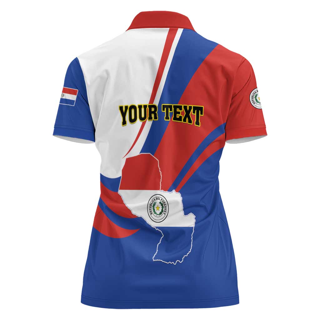 Personalized Paraguay Independence Day 2025 Women Polo Shirt Passiflora Paz y justicia