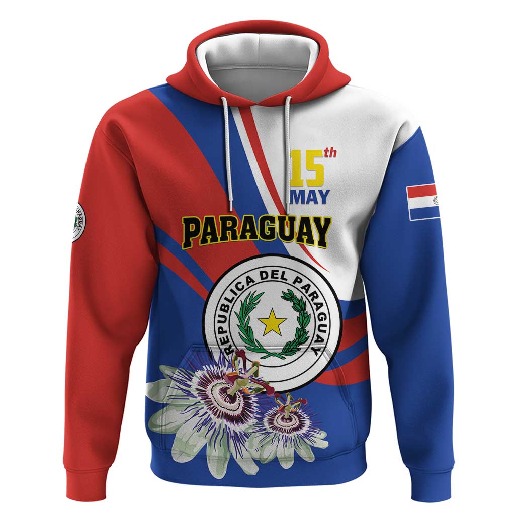 Personalized Paraguay Independence Day 2025 Zip Hoodie Passiflora Paz y justicia