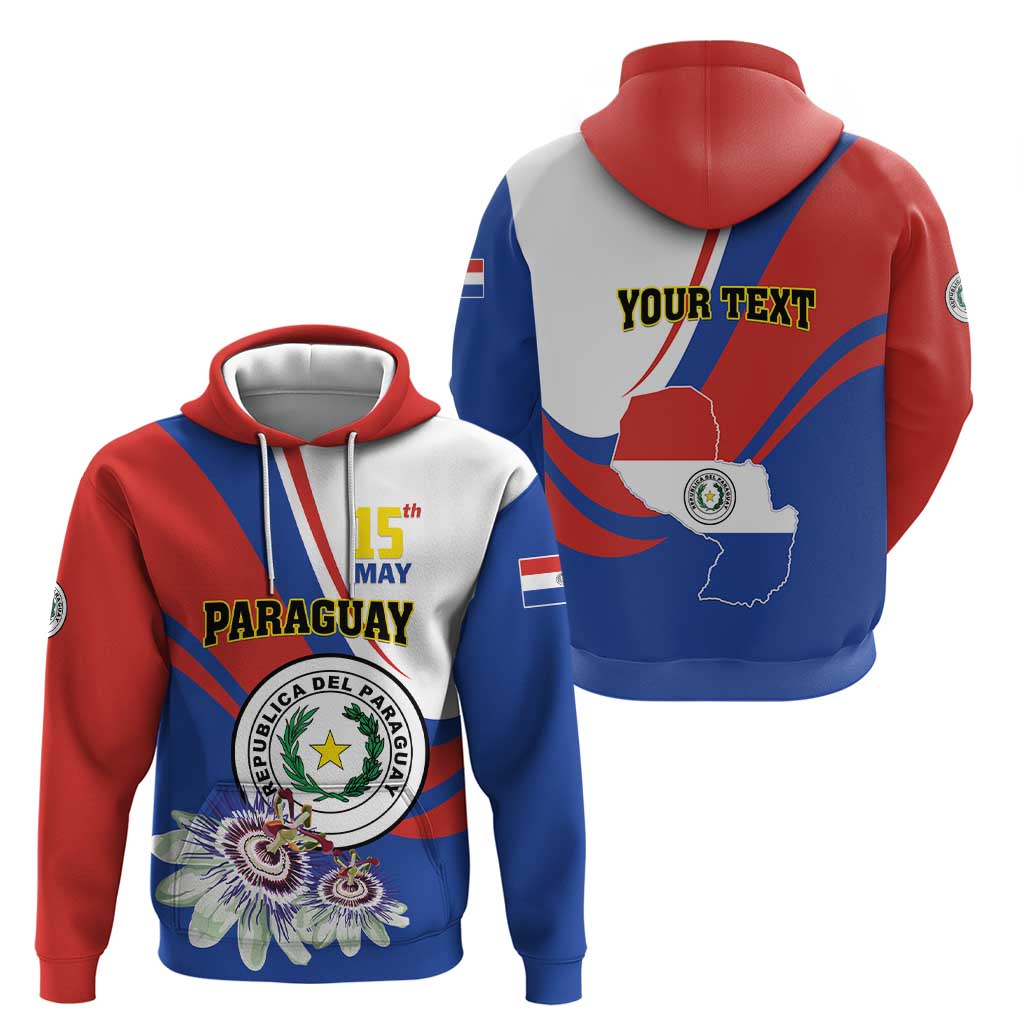 Personalized Paraguay Independence Day 2025 Zip Hoodie Passiflora Paz y justicia