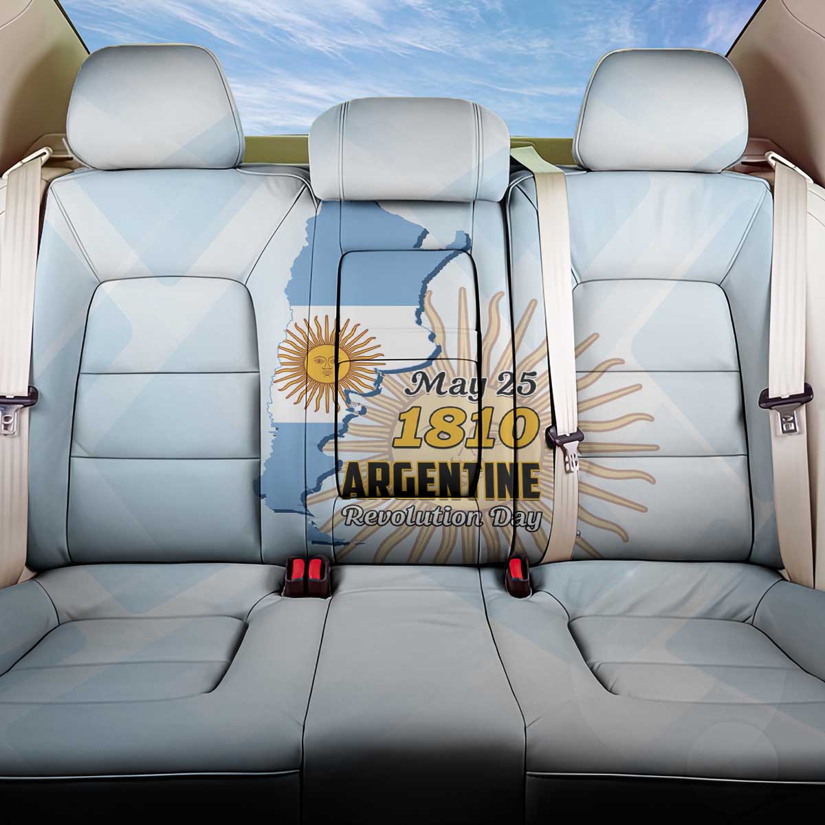Argentine Revolution Day 1810 Back Car Seat Cover Sol de Mayo