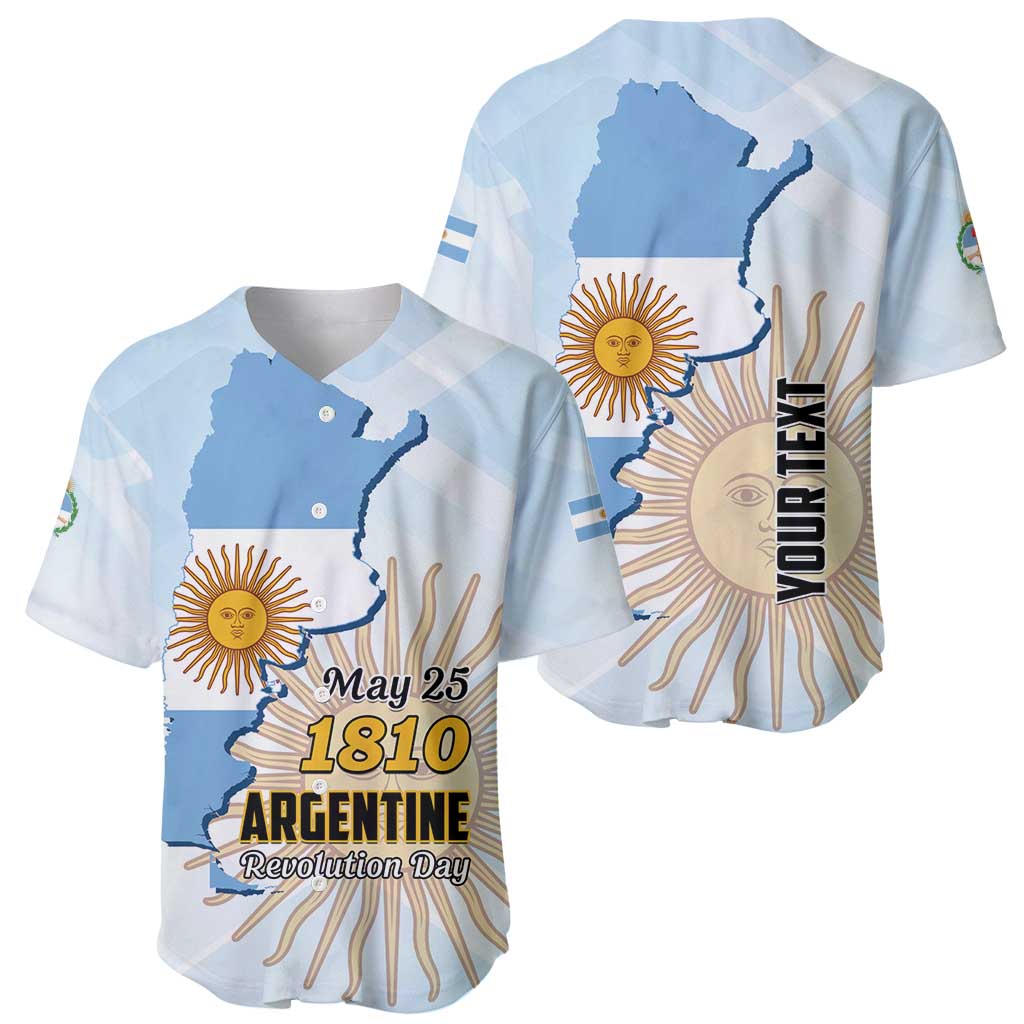 Personalized Argentine Revolution Day 1810 Baseball Jersey Sol de Mayo