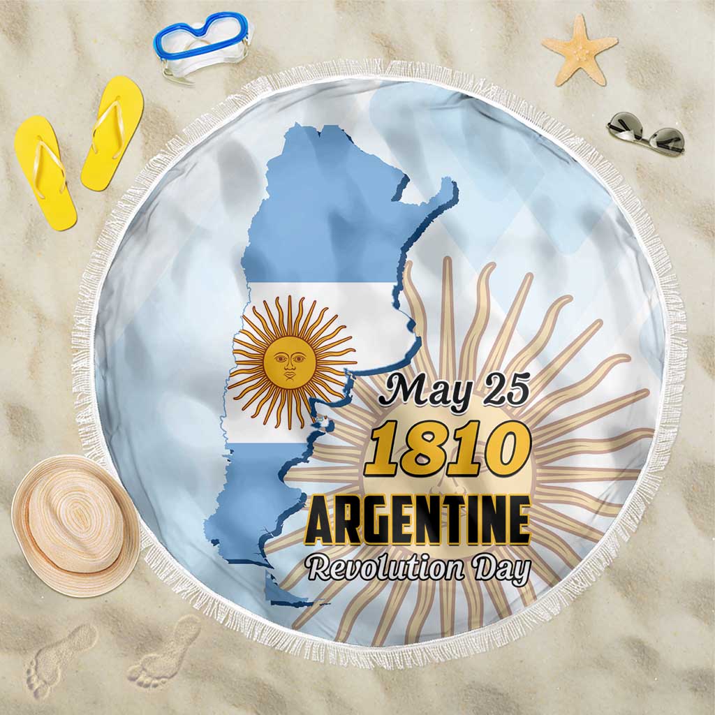 Argentine Revolution Day 1810 Beach Blanket Sol de Mayo