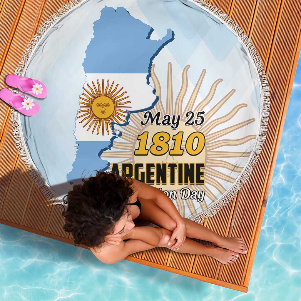 Argentine Revolution Day 1810 Beach Blanket Sol de Mayo