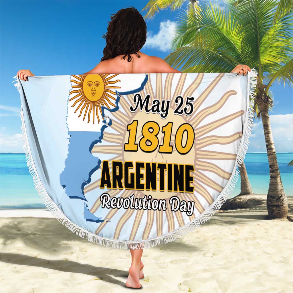 Argentine Revolution Day 1810 Beach Blanket Sol de Mayo