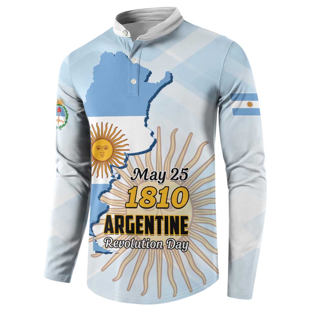 Personalized Argentine Revolution Day 1810 Button Sweatshirt Sol de Mayo