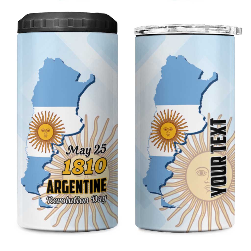 Personalized Argentine Revolution Day 1810 4 in 1 Can Cooler Tumbler Sol de Mayo
