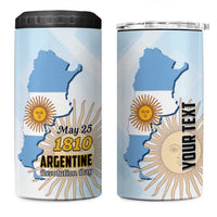Personalized Argentine Revolution Day 1810 4 in 1 Can Cooler Tumbler Sol de Mayo