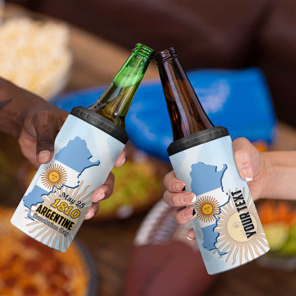 Personalized Argentine Revolution Day 1810 4 in 1 Can Cooler Tumbler Sol de Mayo
