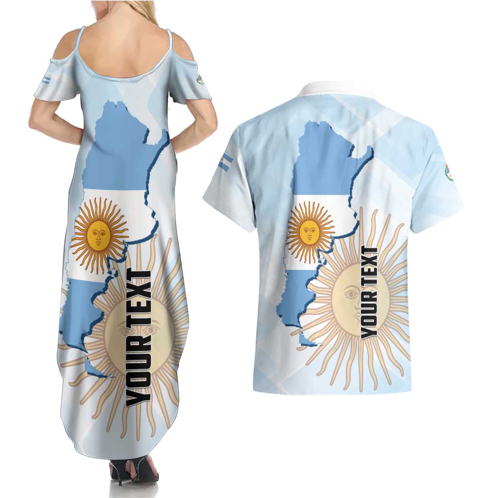 Personalized Argentine Revolution Day 1810 Couples Matching Summer Maxi Dress and Hawaiian Shirt Sol de Mayo