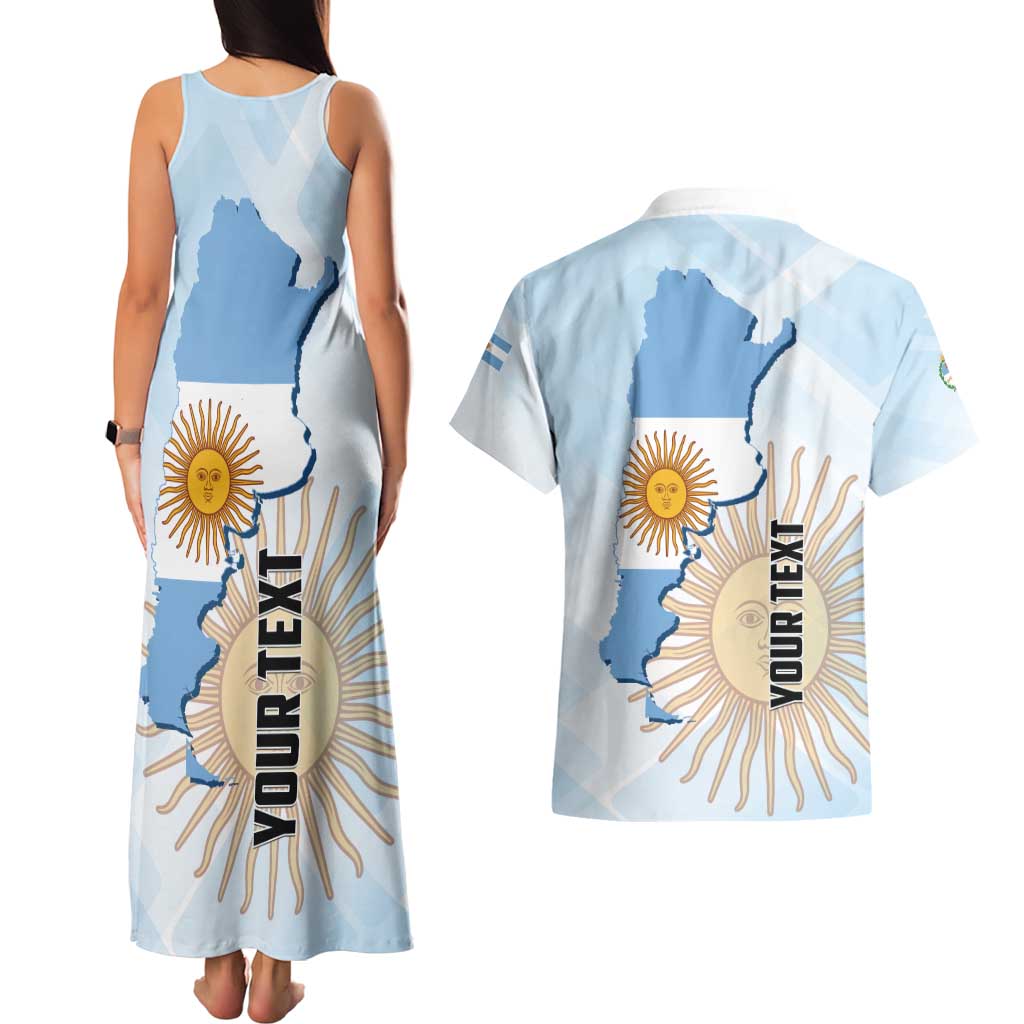 Personalized Argentine Revolution Day 1810 Couples Matching Tank Maxi Dress and Hawaiian Shirt Sol de Mayo