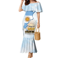 Personalized Argentine Revolution Day 1810 Family Matching Mermaid Dress and Hawaiian Shirt Sol de Mayo