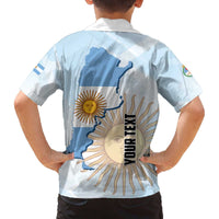 Personalized Argentine Revolution Day 1810 Family Matching Off The Shoulder Long Sleeve Dress and Hawaiian Shirt Sol de Mayo