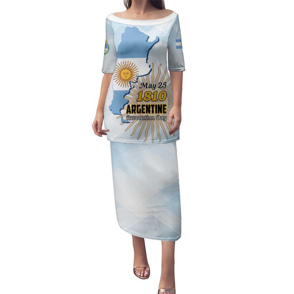 Personalized Argentine Revolution Day 1810 Family Matching Puletasi and Hawaiian Shirt Sol de Mayo